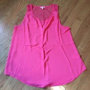 Pink sleeveless blouse